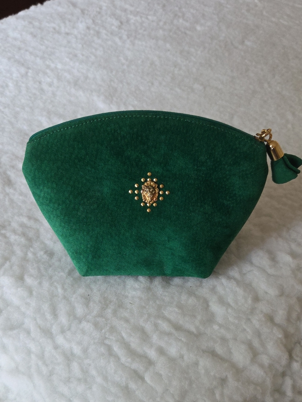 Linea Duart Vintage Classic Made In Italy Green Suede Pouch